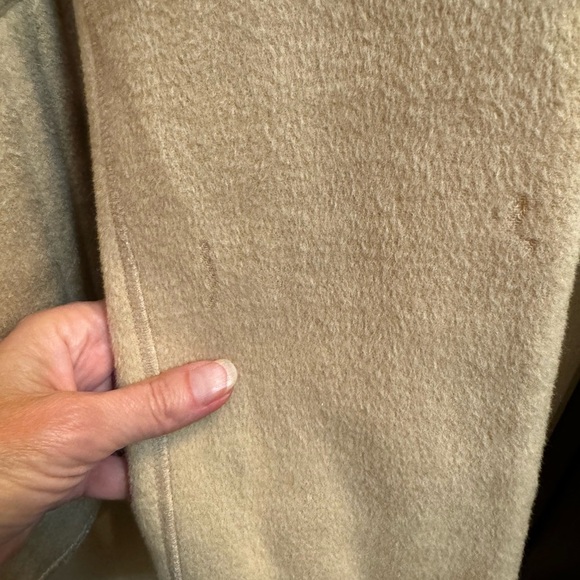 VINTAGE WOOL SIGRID OLSEN Women's Mock Turtleneck Jacket Tan Button Pockets SZ L - Picture 9 of 17